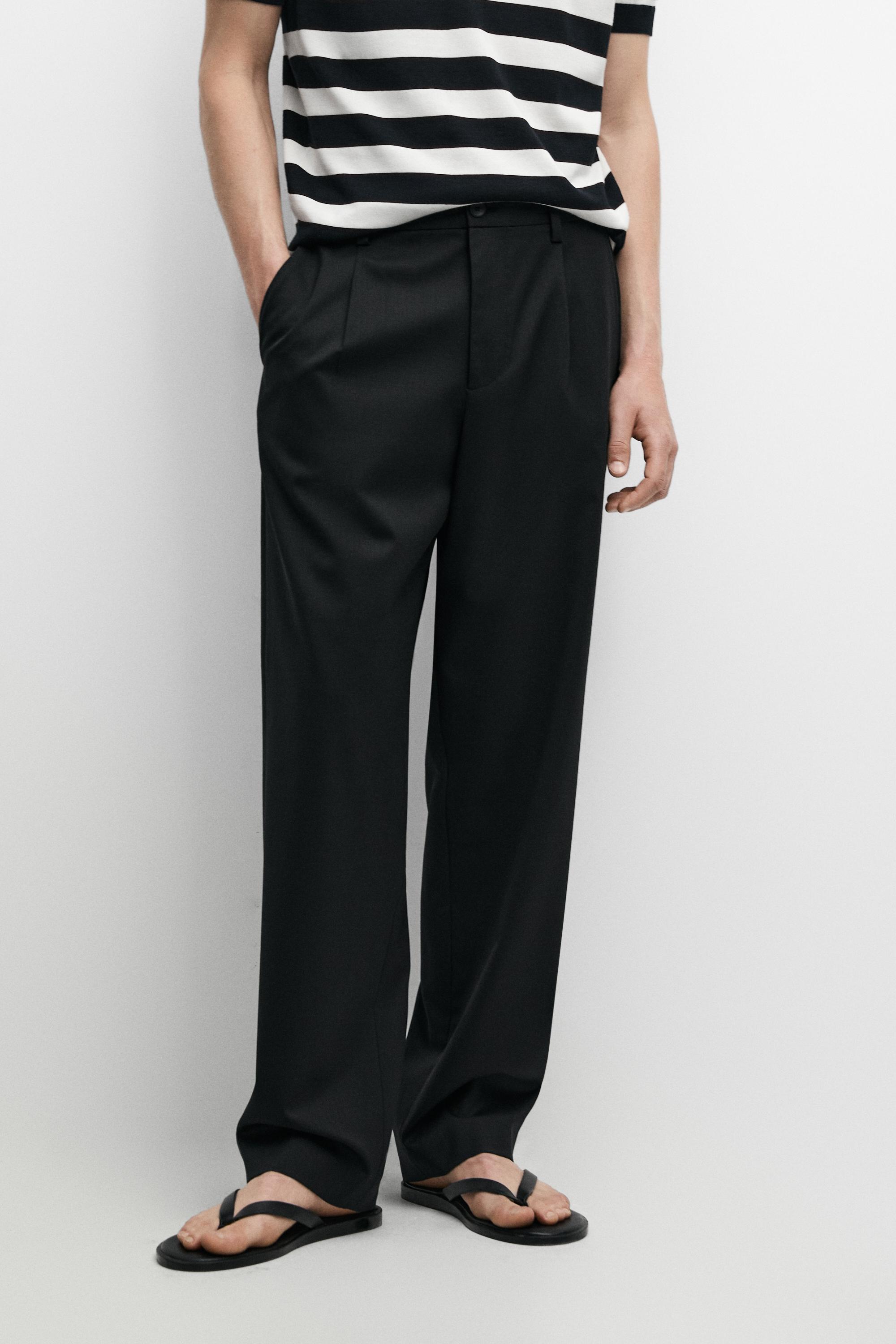 wool blend cool darted pants